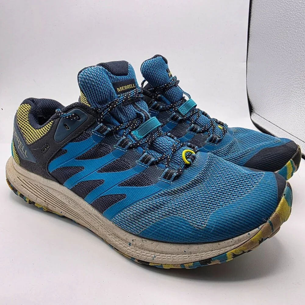 Merrell Nova 3 GTX Gore Tex Vibram Mens Size 11.5W Wide Blue Shoes Athletic